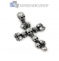 Rvs skull kruis hanger incl. ketting