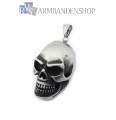 Rvs geborstelde skull hanger