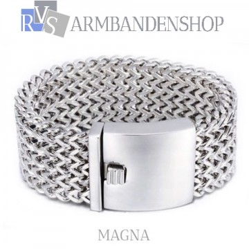 Uitgaan van Verspilling Rond en rond Rvs armband "Magna". - RVS-Armbandenshop.nl