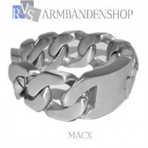 Matte rvs heren armband geborsteld staal  "Macx".