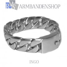 Matte rvs armband geborsteld staal "Ingo".