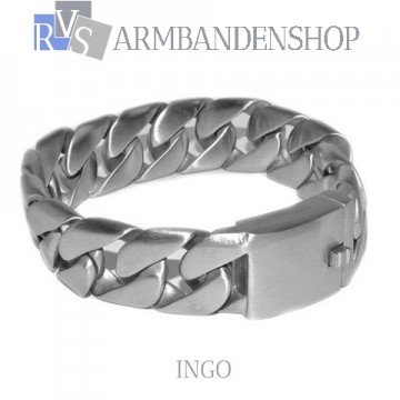 Matte rvs armband geborsteld staal "Ingo". Matte rvs armband geborsteld staal "Ingo".