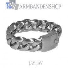 Matte rvs armband geborsteld staal "Jay Jay".