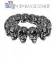 Rvs bikers armband " Skull " 22 cm.