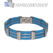 RVS armband blauw.