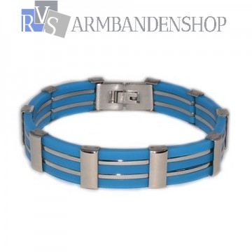 RVS armband blauw. RVS armband blauw.