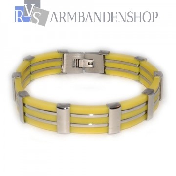 RVS armband geel.