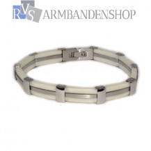 RVS armband wit.
