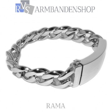 Rvs armband "Rama" 21.8 cm.