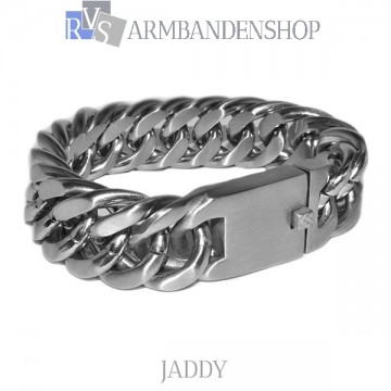 Matte rvs armband geborsteld staal "Jaddy". Matte rvs armband geborsteld staal "Jaddy".