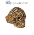 Rvs "Gouden" Skull ring.