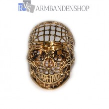 Rvs "Gouden" Skull ring.