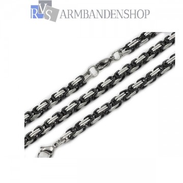 RVS set Bi-color koningsschakel ketting + armband RVS set Bi-color koningsschakel ketting + armband