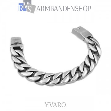 Matte rvs armband geborsteld staal "Yvaro".