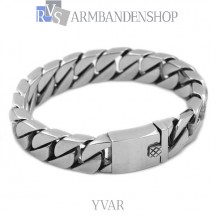 Matte rvs armband geborsteld staal "Yvar".