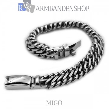 Rvs stalen armband "Migo". Rvs stalen armband "Migo".