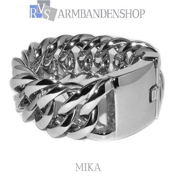 Uitwisseling motor Uitbarsten Rvs stalen armband "Mika". - RVS-Armbandenshop.nl