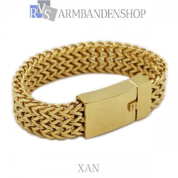 Rvs Gold plated armband "Xan".