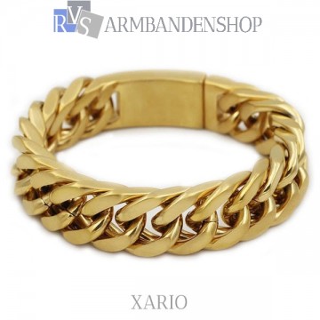 Rvs Gold plated armband "Xario".