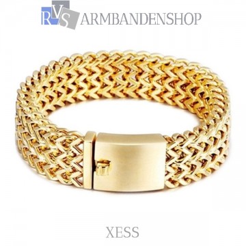 Rvs Gold plated armband "Xess".